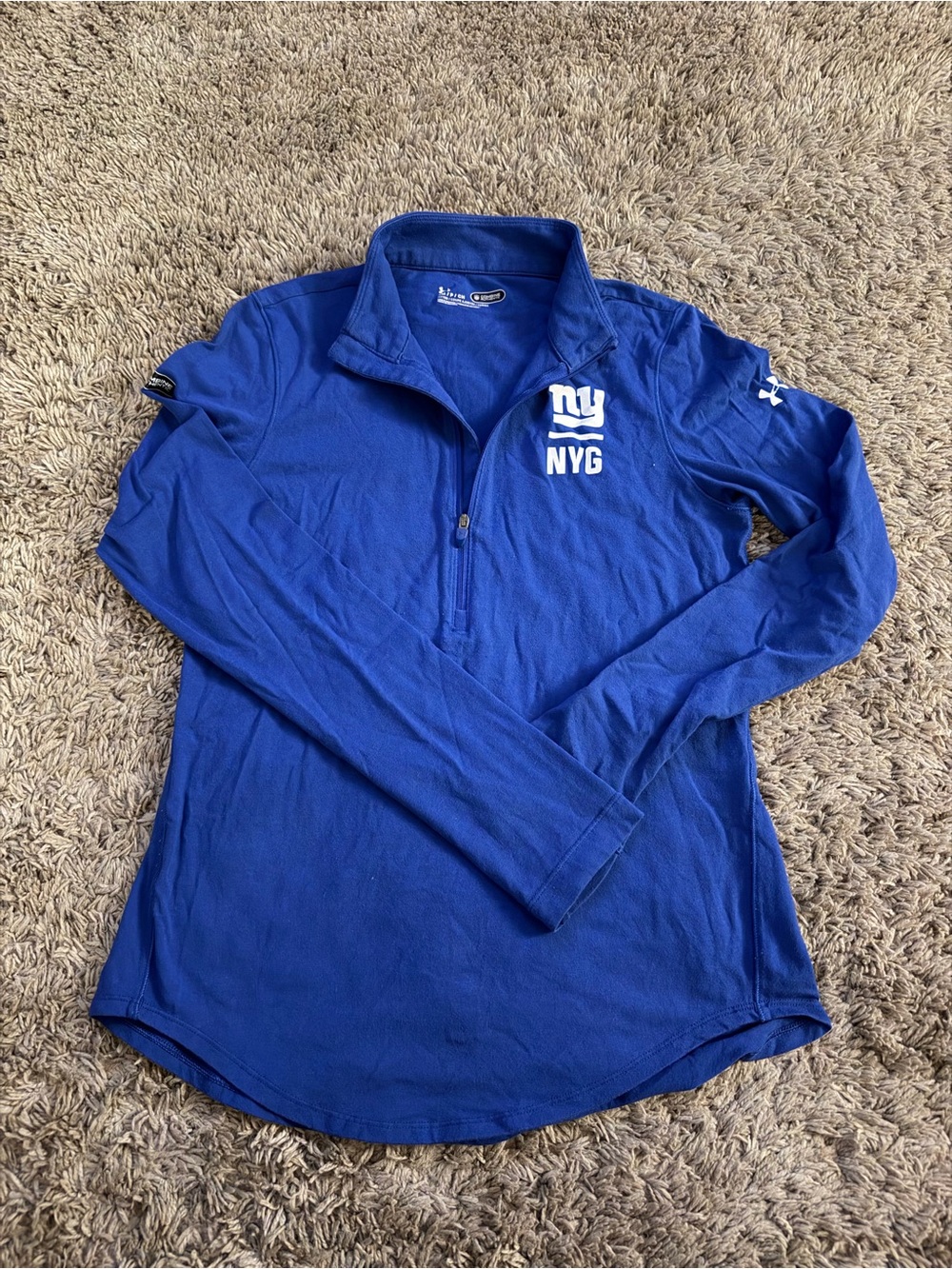 Under Armour Women's NYG Royal Blue Quarter-Zip Pullover